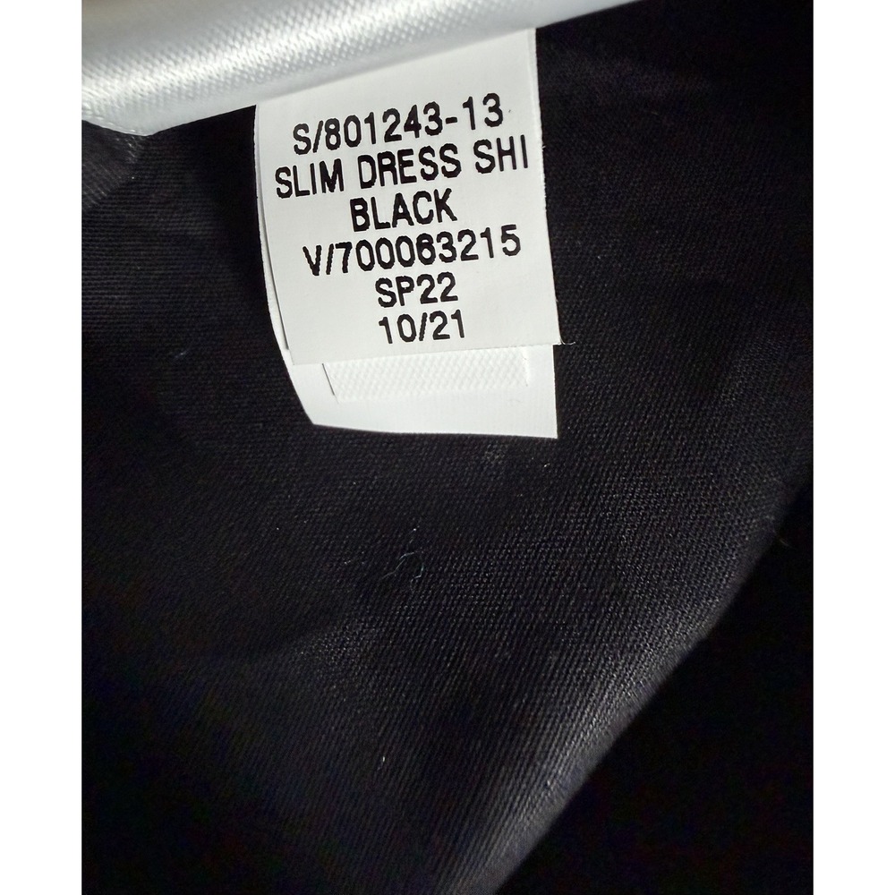 Banana Republic Men's Large Slim-Fit Wrinkle-Resistant Dress Shirt Black Stretch - Picture 7 of 9
